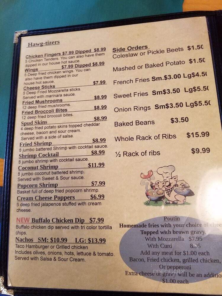 Hawg Trawf - Errol, NH menu_pic