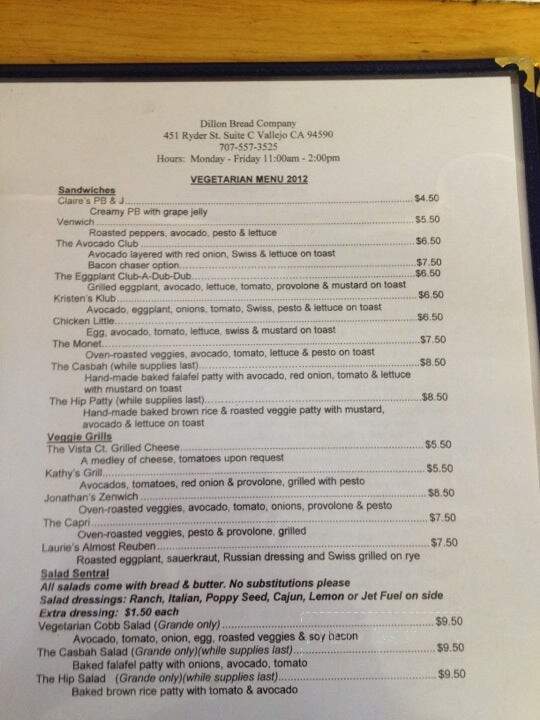 Dillon Bread Co - Vallejo, CA menu_pic