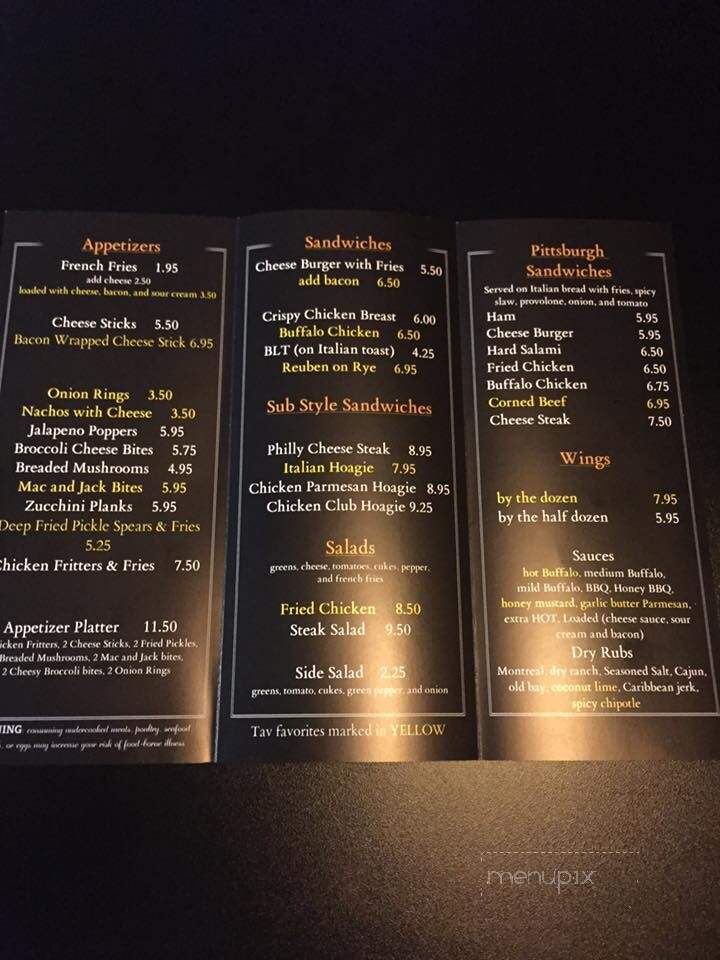 Bentleyville Tavern - Bentleyville, PA menu_pic