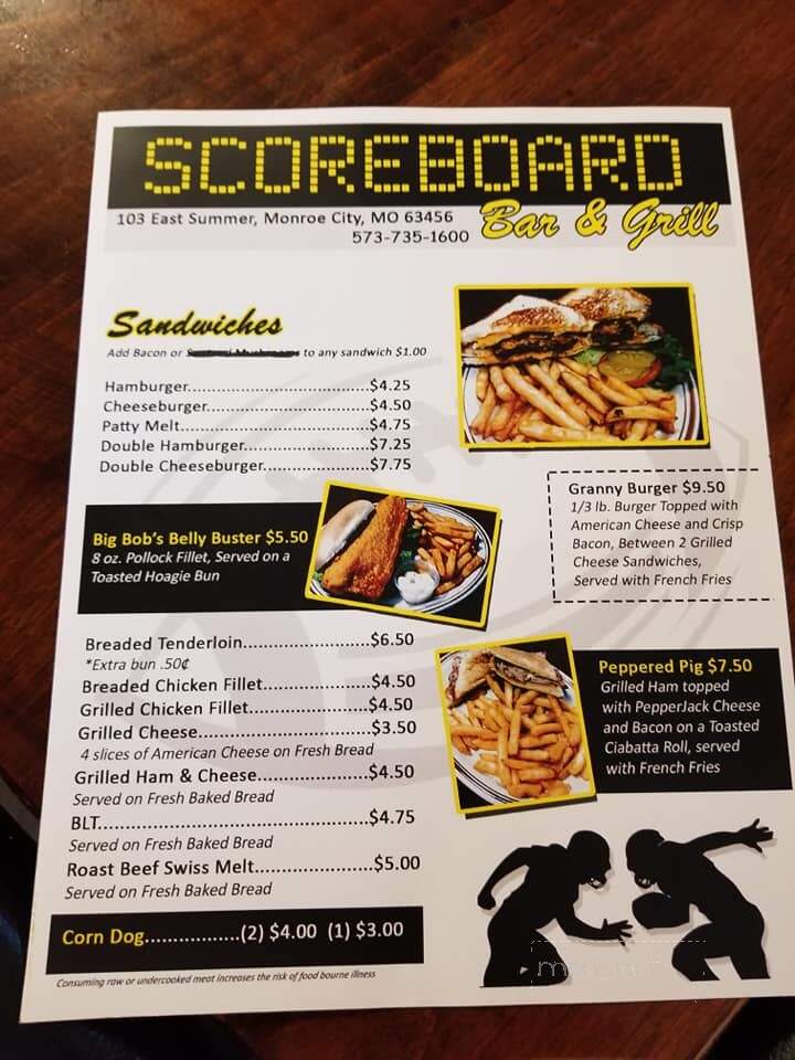 Scoreboard - Monroe City, MO menu_pic