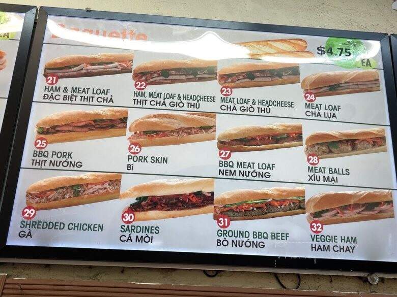 Banh Mi & Che Cali Bakery - Westminster, CA menu_pic