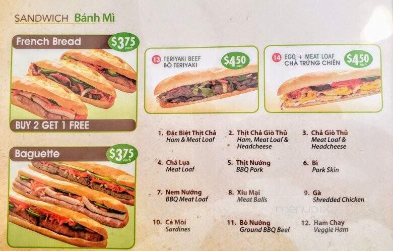 Banh Mi & Che Cali Bakery - Westminster, CA menu_pic