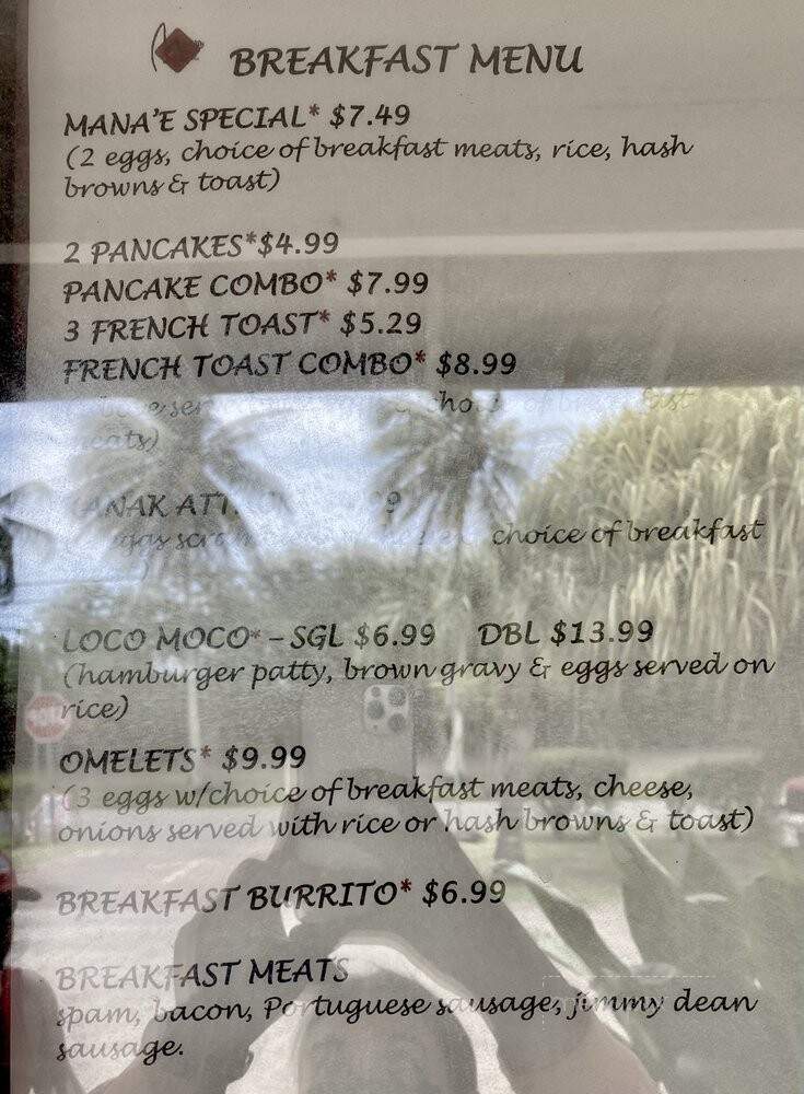 Manae Goods & Grindz - Kaunakakai, HI menu_pic