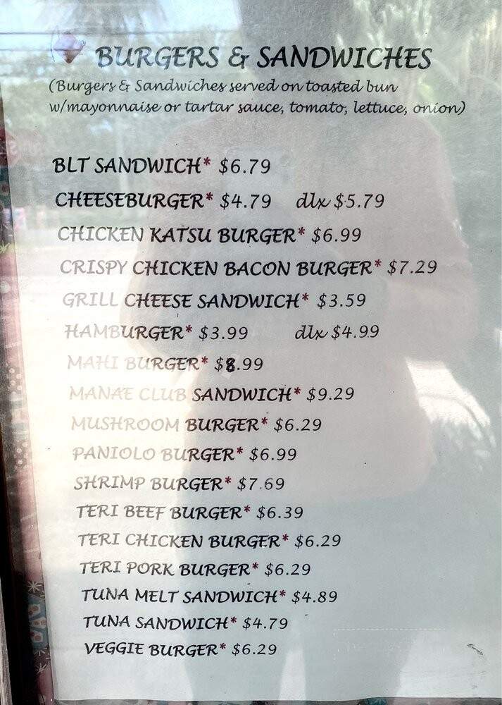 Manae Goods & Grindz - Kaunakakai, HI menu_pic