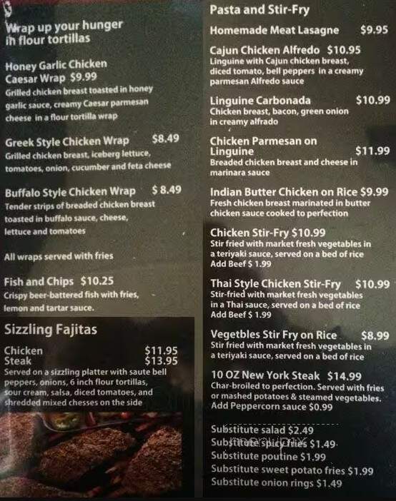 Smilin' Jacks Bar & Grill - Scarborough, ON menu_pic