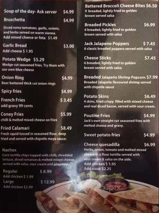 Smilin' Jacks Bar & Grill - Scarborough, ON menu_pic
