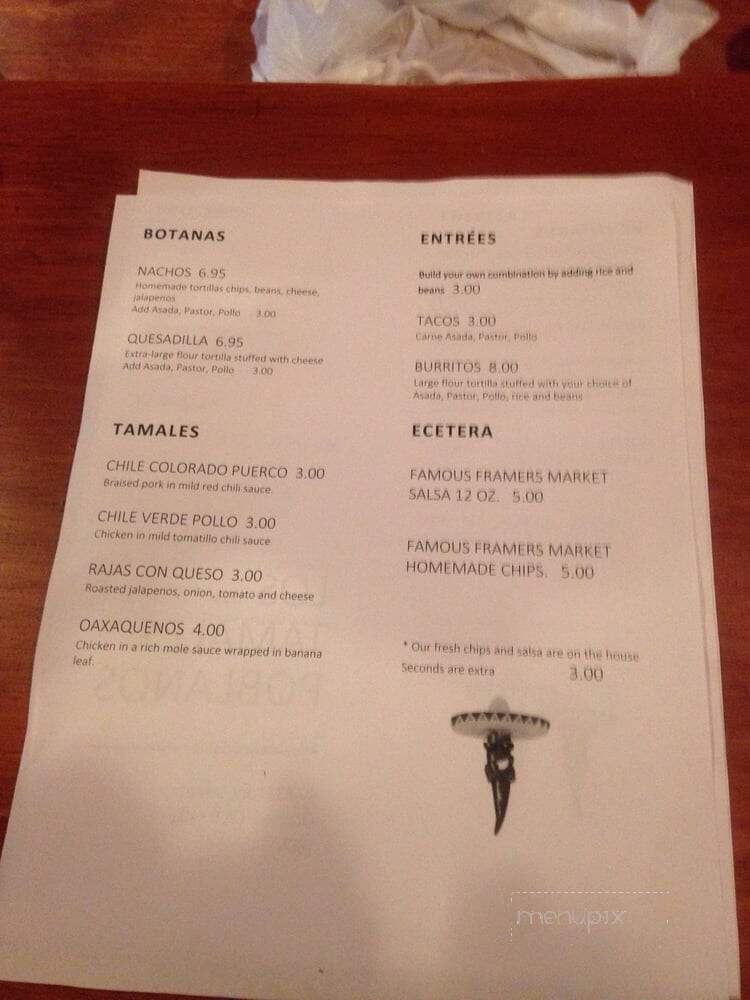 Los Tamales Poblanos - Oceano, CA menu_pic