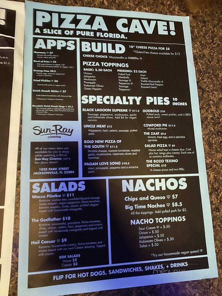 Pizza Cave - Jacksonville, FL menu_pic