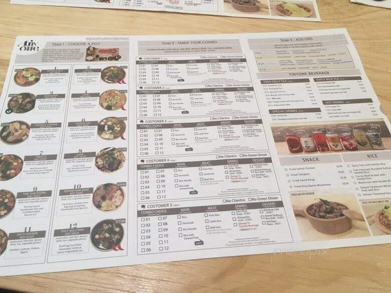 Tiny One - Richmond, BC menu_pic