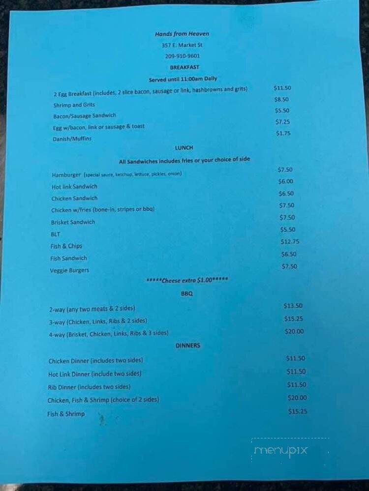 Hands From Heaven Catering - Stockton, CA menu_pic