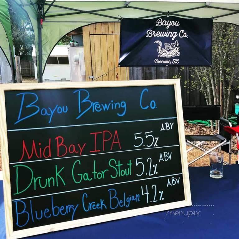Bayou Brewing - Niceville, FL menu_pic