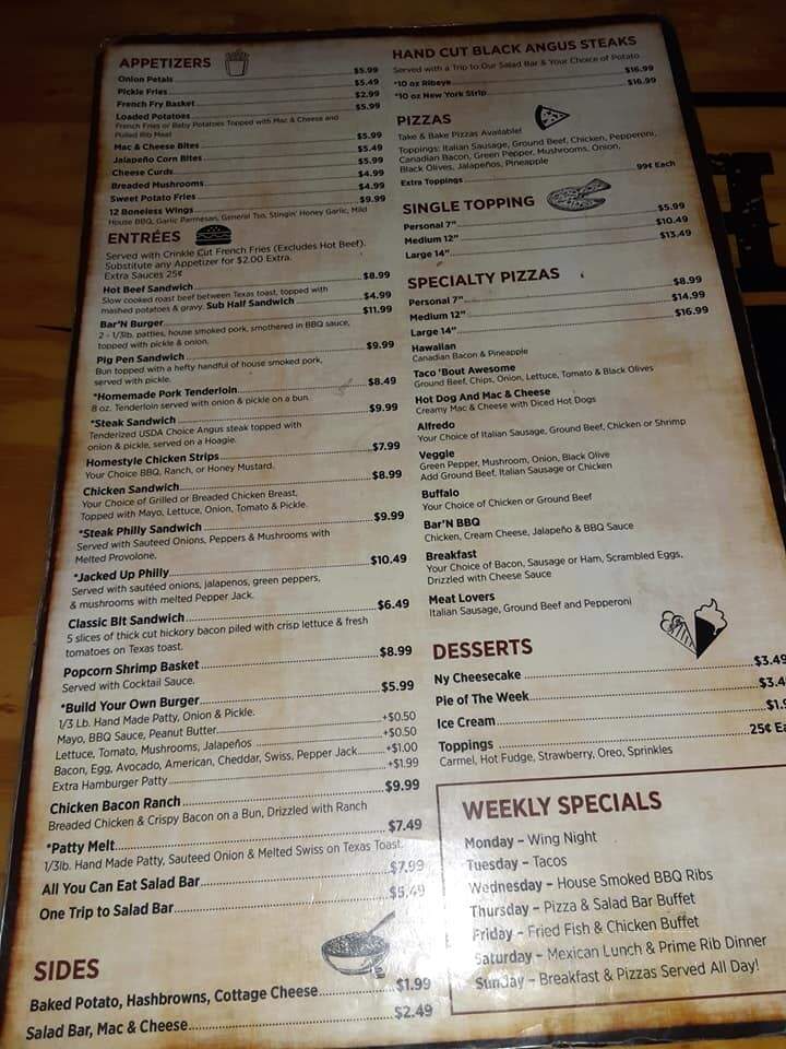 The Barn and Grill - Carson, IA menu_pic