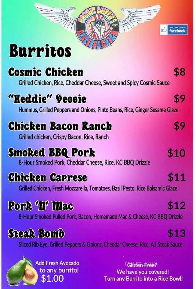 Cosmic Charlie's Grateful Grill - Folly Beach, SC menu_pic