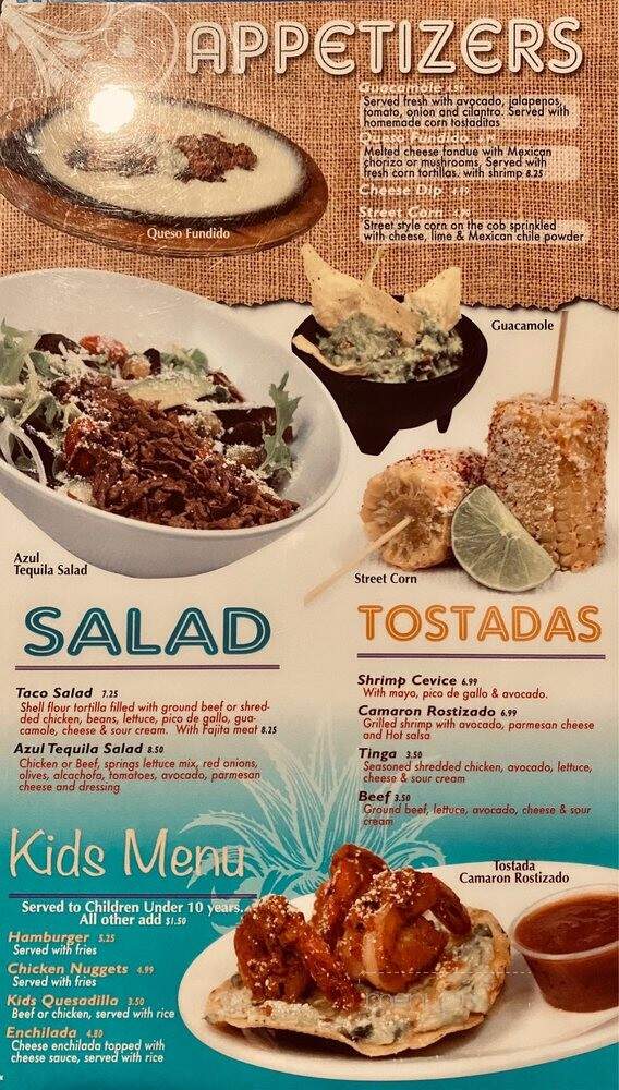 Azul Tequila - Royal, AR menu_pic