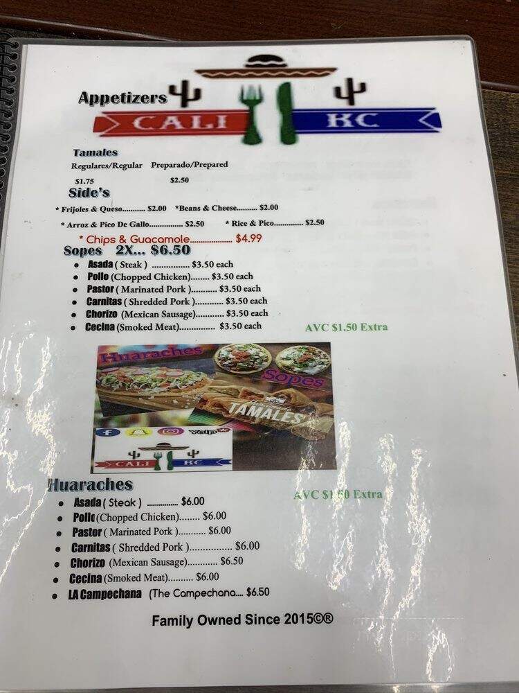 Cali KC - Independence, MO menu_pic