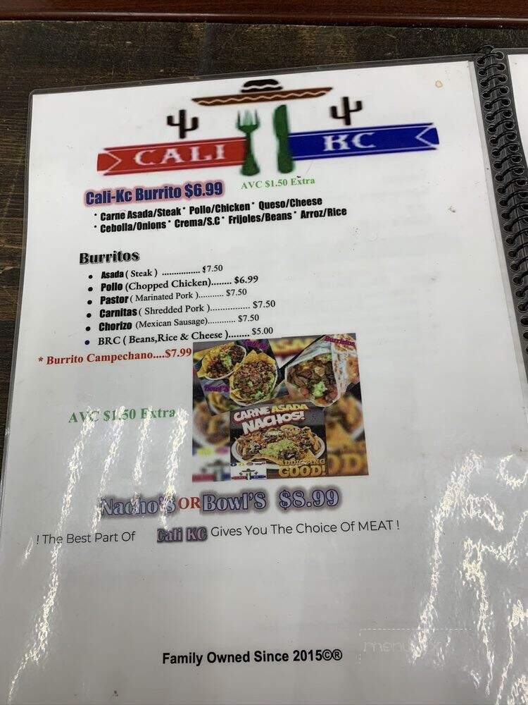 Cali KC - Independence, MO menu_pic