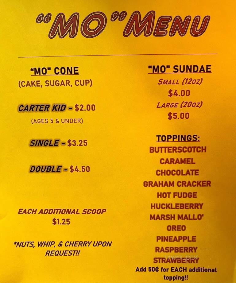 MoCcones - Laurel, MT menu_pic