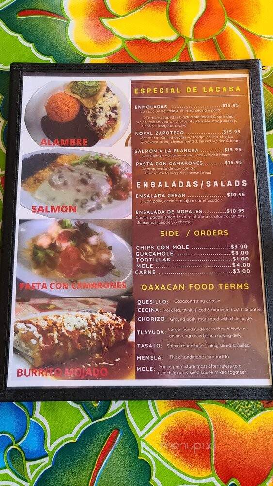 Lindo Oaxaca - Los Angeles, CA menu_pic
