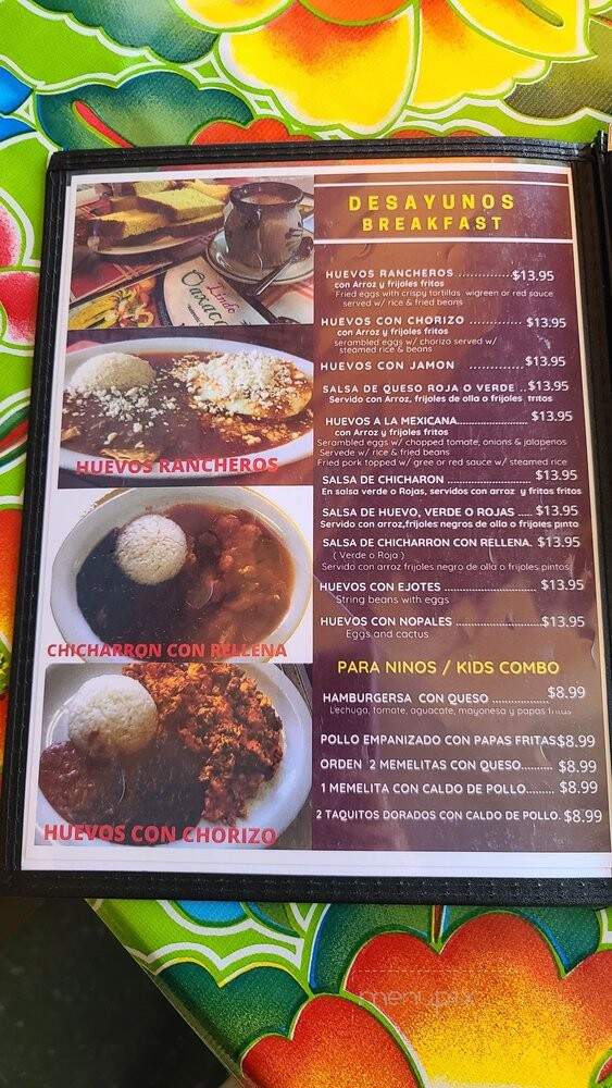 Lindo Oaxaca - Los Angeles, CA menu_pic