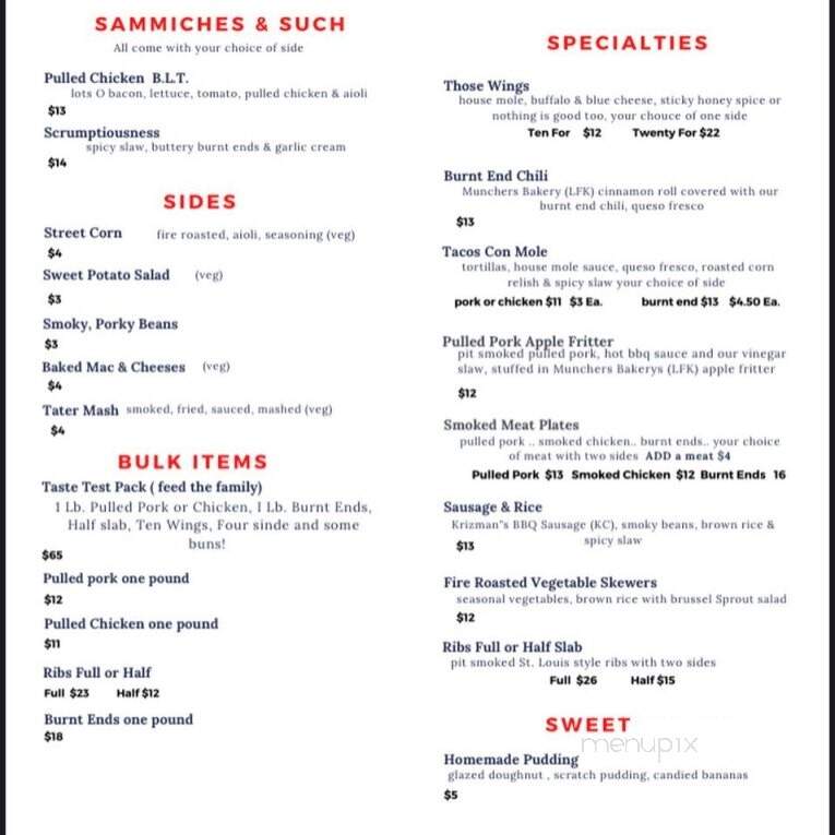 Ricks Place - Lawrence, KS menu_pic