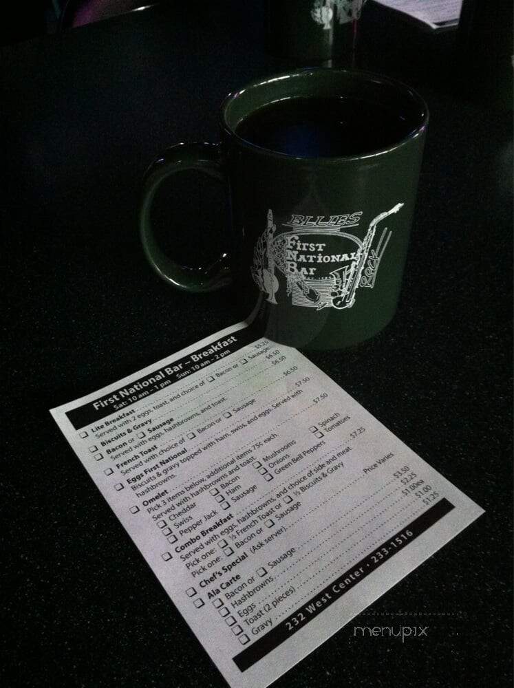First National Bar - Pocatello, ID menu_pic