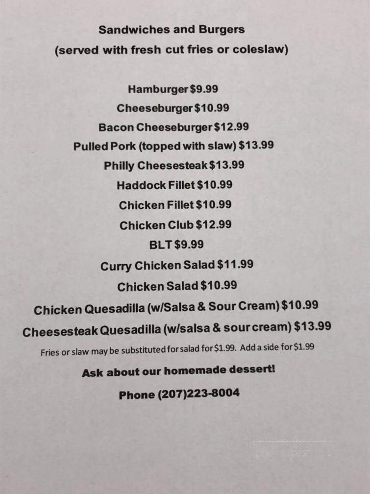 Drydock Restaurant - Winterport, ME menu_pic