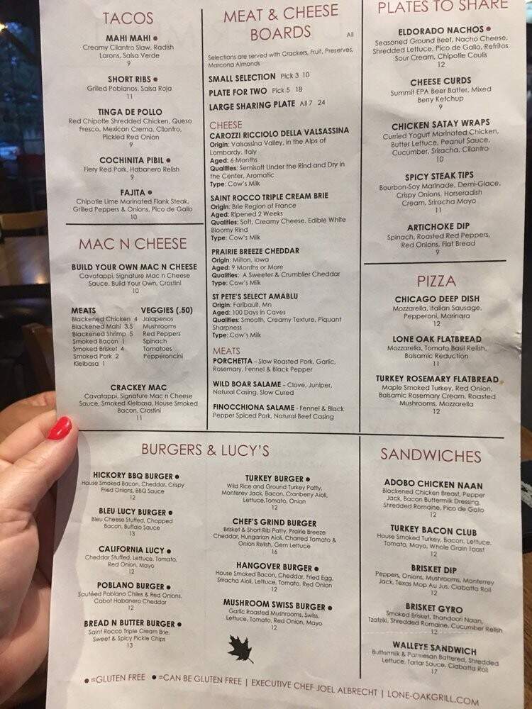 Lone Oak Cafe - Eagan, MN menu_pic