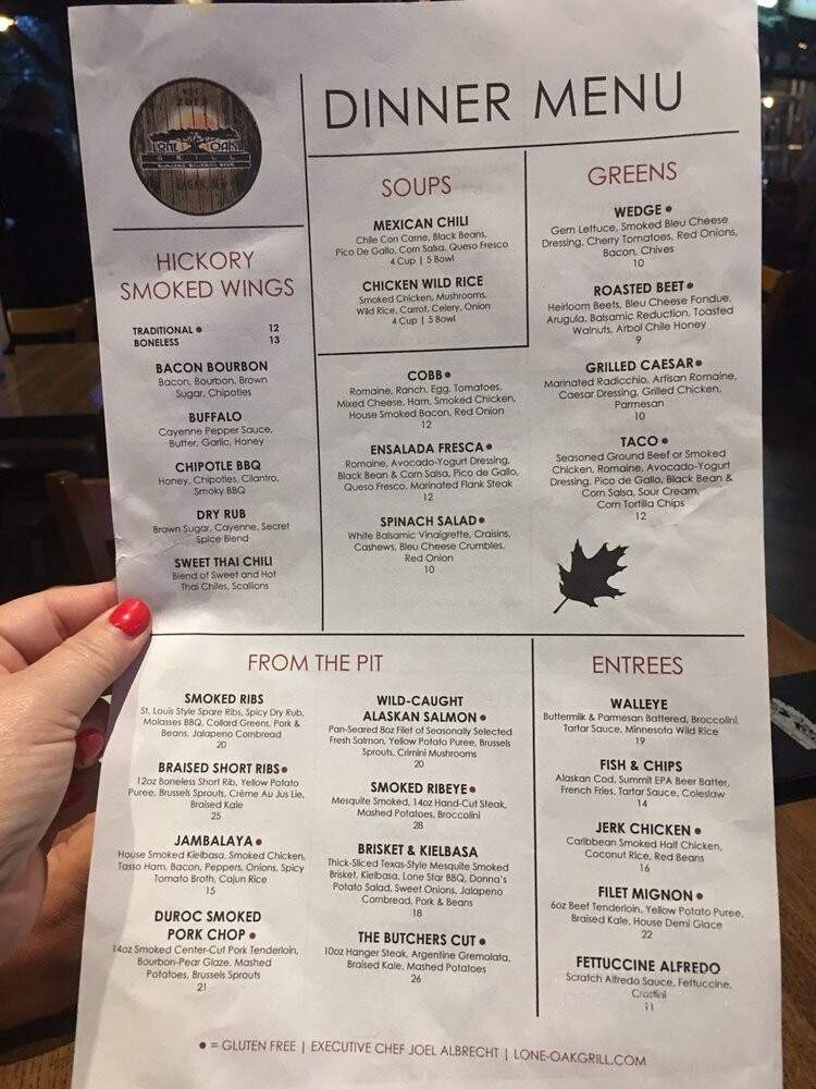 Lone Oak Cafe - Eagan, MN menu_pic