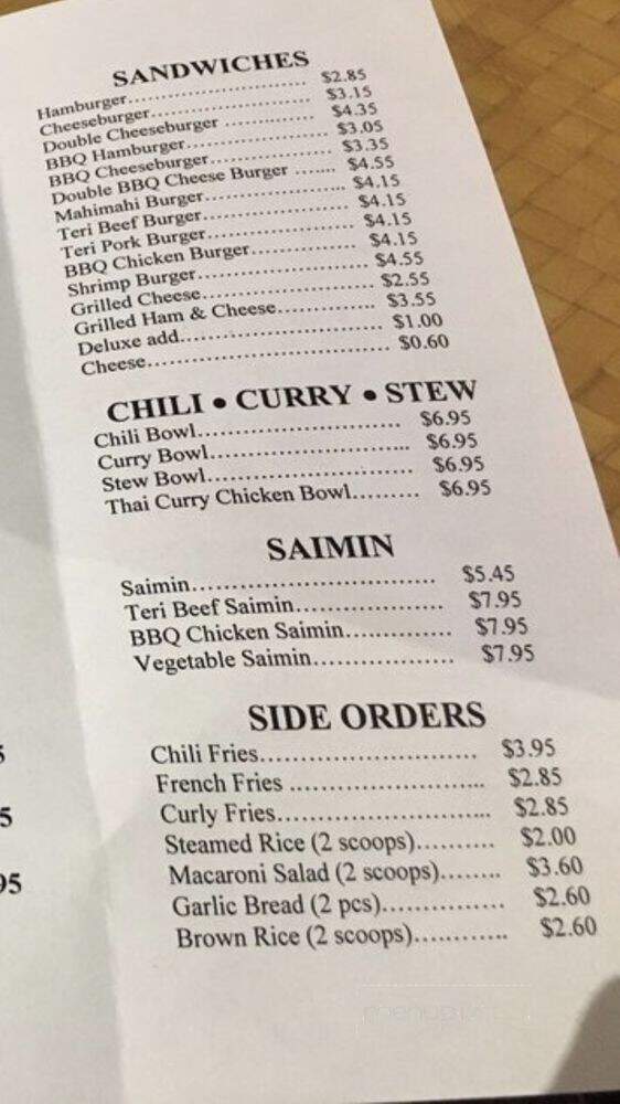 99 Local Mix Plate - Honolulu, HI menu_pic