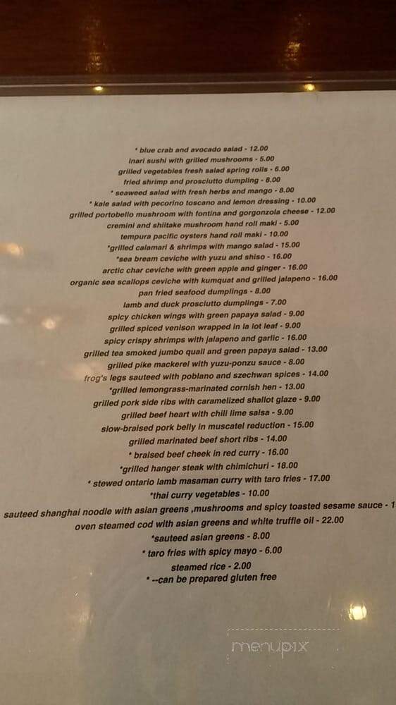 Foxley Bistro And Bar - Toronto, ON menu_pic