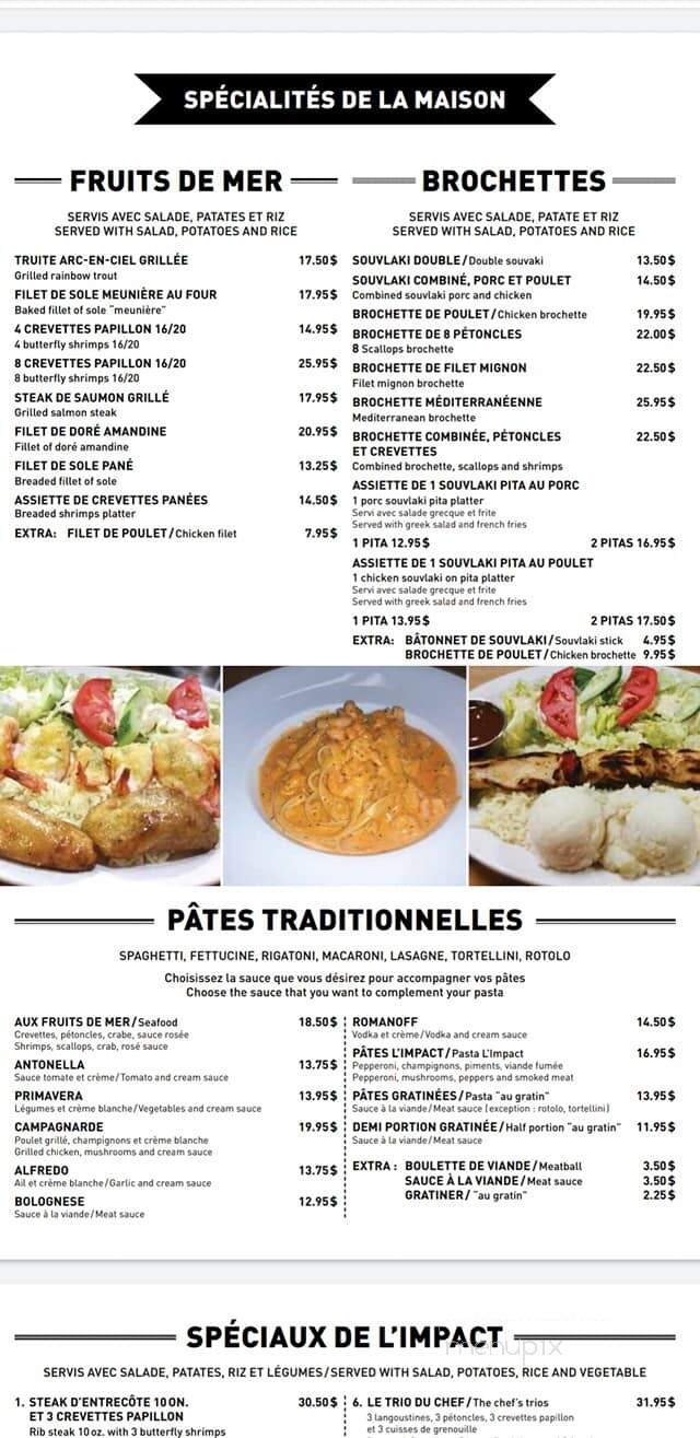Restaurant Limpact - Saint-Hubert, QC menu_pic