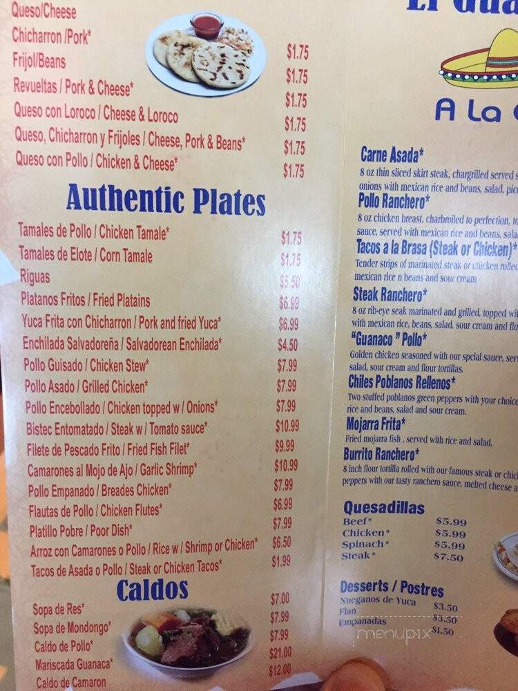 Pupuseria El Guanaco - Gainesville, GA menu_pic