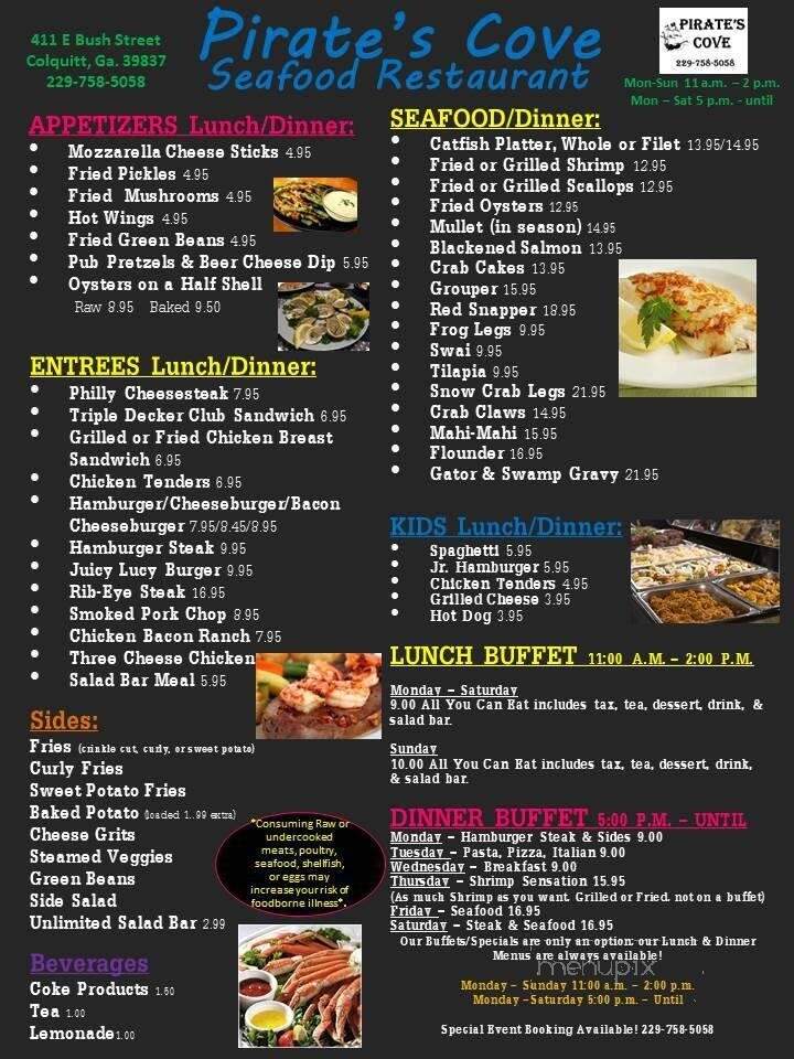 Pirate's Cove - Colquitt, GA menu_pic