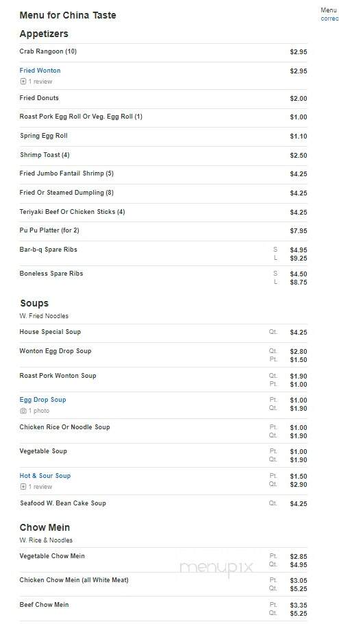 China Taste - North Bergen, NJ menu_pic