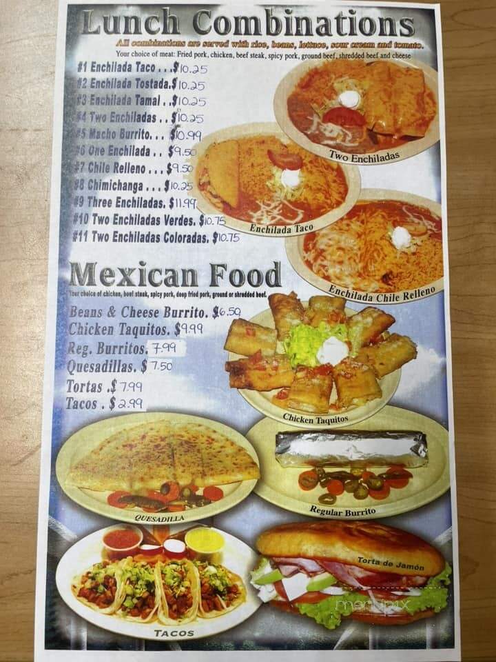 El Jaliscience - Shelley, ID menu_pic