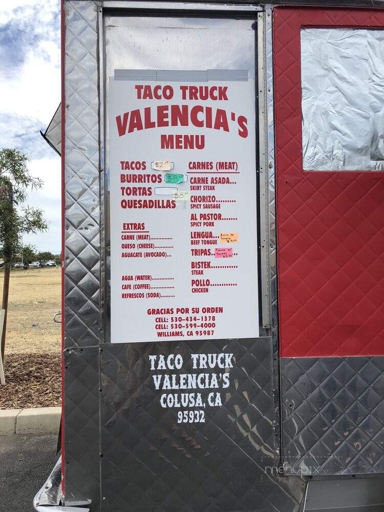 Taco Truck Valencia - Williams, CA menu_pic