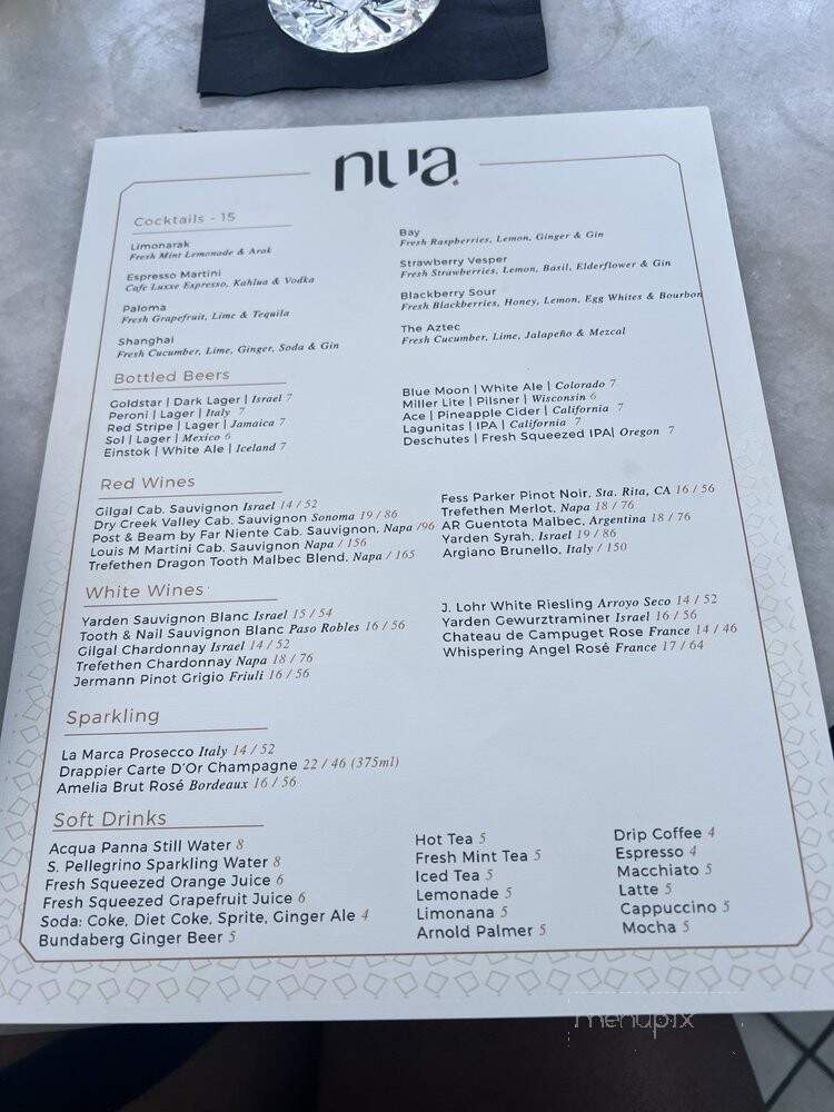 Nua - Beverly Hills, CA menu_pic
