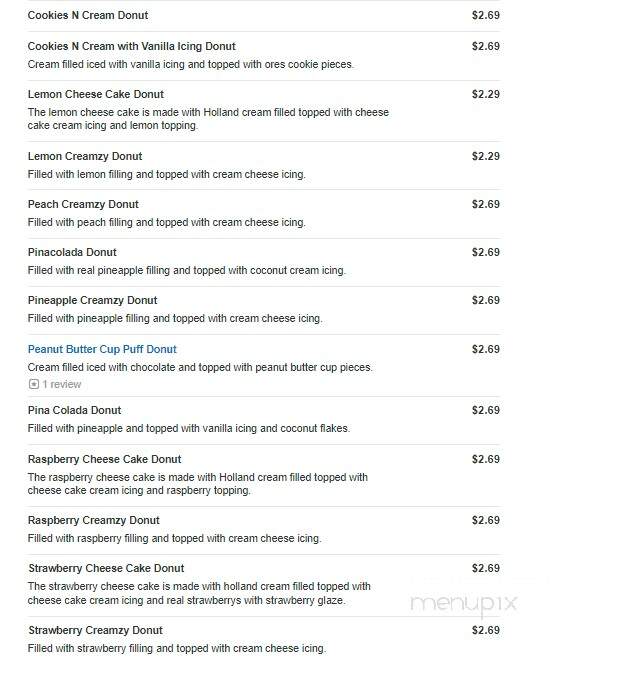 Shane's Donuts - Murray, UT menu_pic