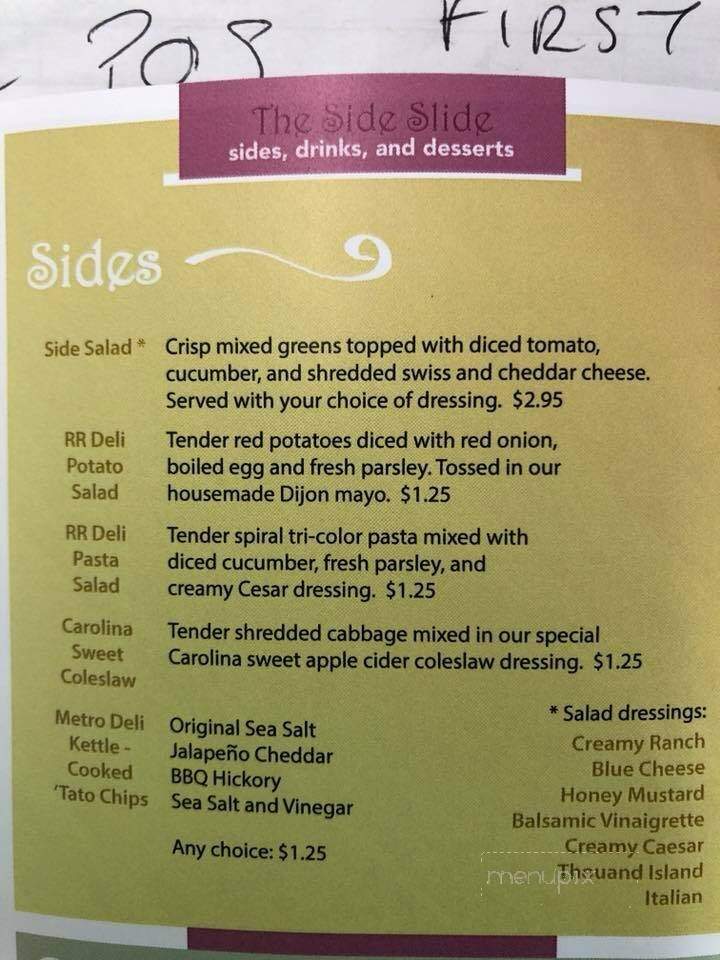 Railroad Deli - Vass, NC menu_pic