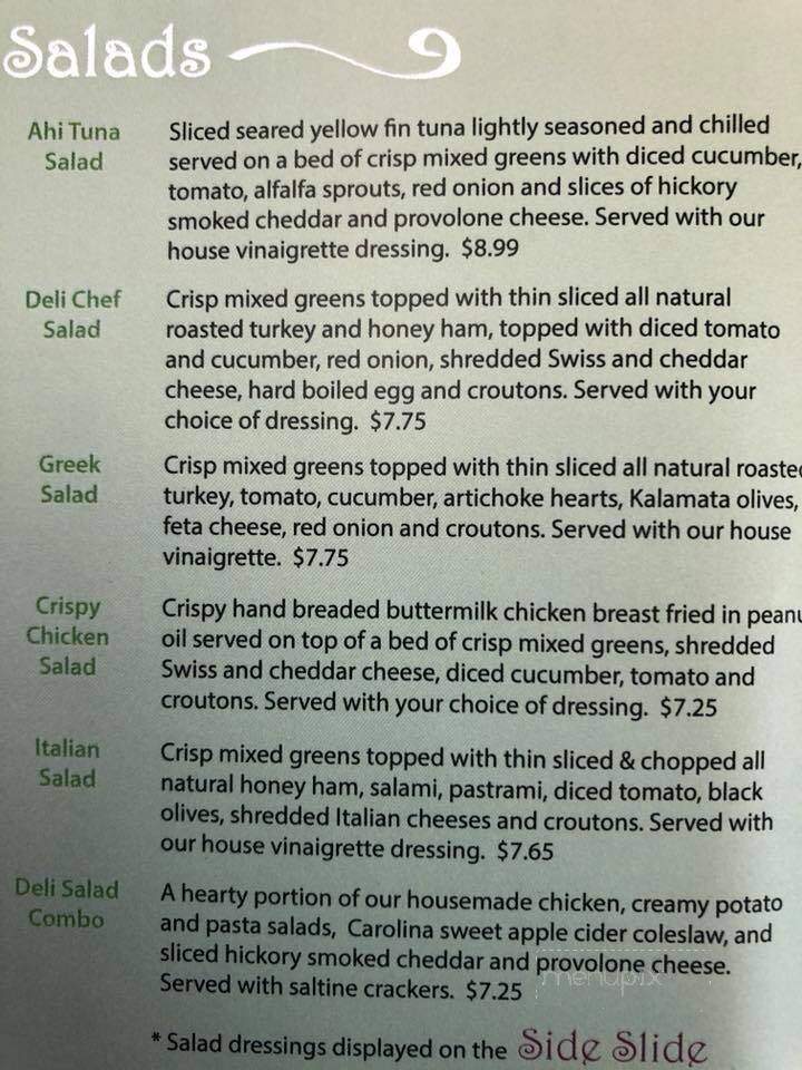 Railroad Deli - Vass, NC menu_pic