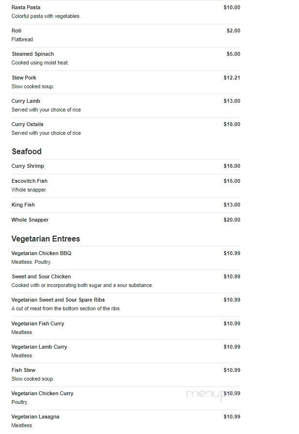T's Caribbean Restaurant - Covington, GA menu_pic