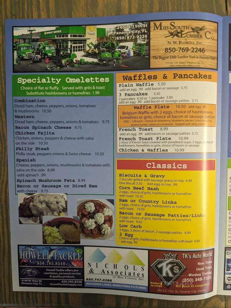 Waffle Shop - Panama City, FL menu_pic