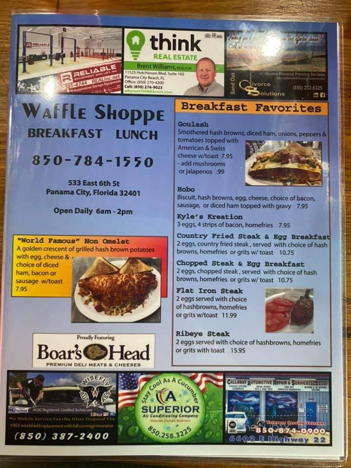 Waffle Shop - Panama City, FL menu_pic