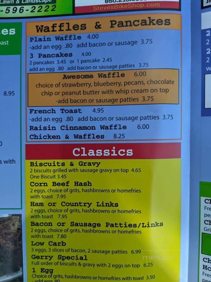 Waffle Shop - Panama City, FL menu_pic