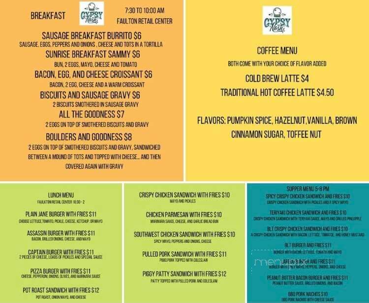 Short Stop Bar - Faulkton, SD menu_pic