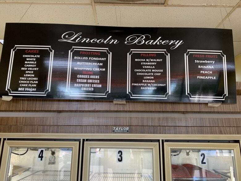 Lincoln Bakery - Anaheim, CA menu_pic