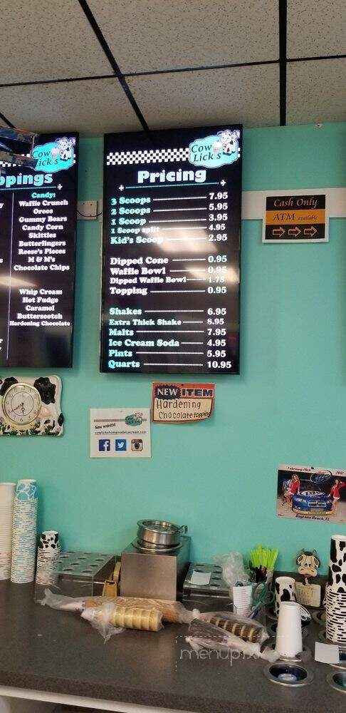 Cow Lick's - Daytona Beach, FL menu_pic