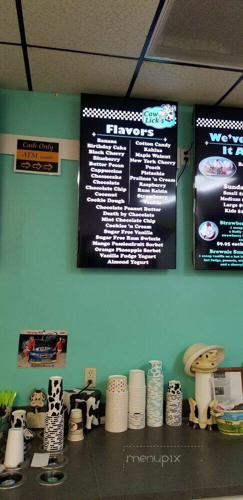 Cow Lick's - Daytona Beach, FL menu_pic