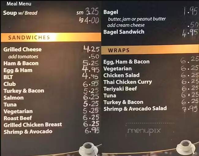 Pegster's Coffee Shop - North Vancouver, BC menu_pic