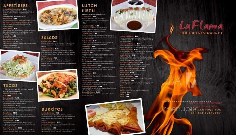 Lafllama Mexican Restaurant - Snow Hill, NC menu_pic